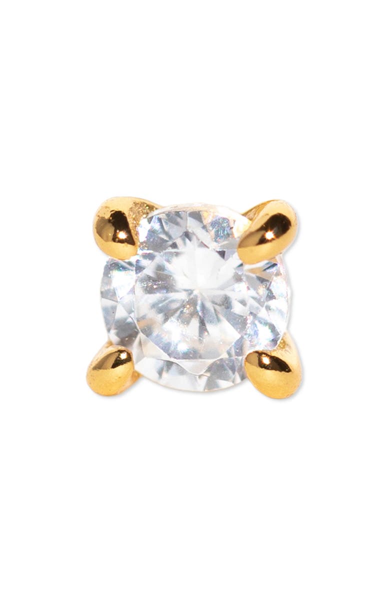 Girls Crew Dainty Brilliance Flat Back Earring, Alternate, color, Gold