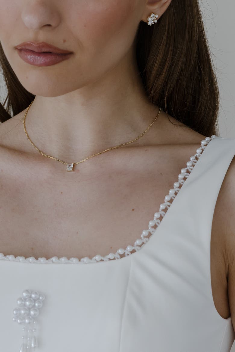 Astor Crystal Necklace, Alternate, color, Metallic Gold