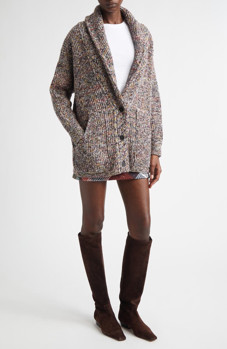 Missoni Oversize Wool Blend, Alternate, color, Multicolor Yellow Red Black