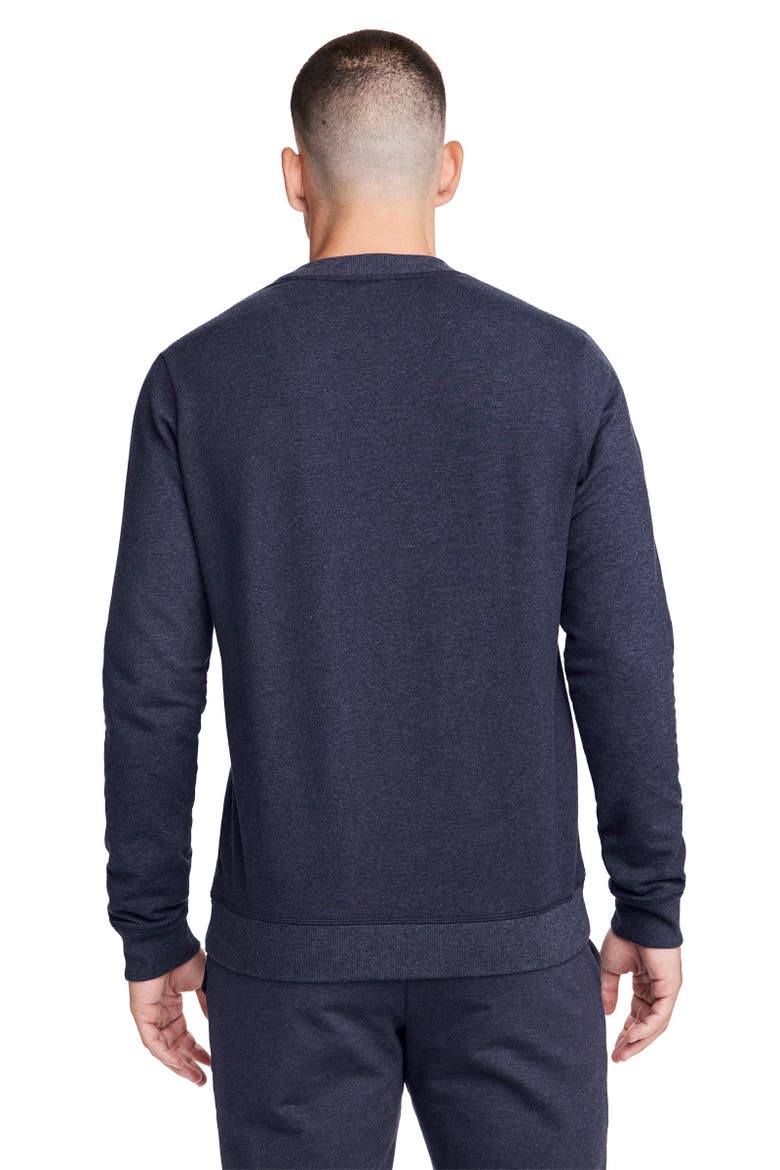 Mens Lightweight Cotton Blend Fleece Crew Sweatshirt, Alternate, color, 1876 Navy Blue