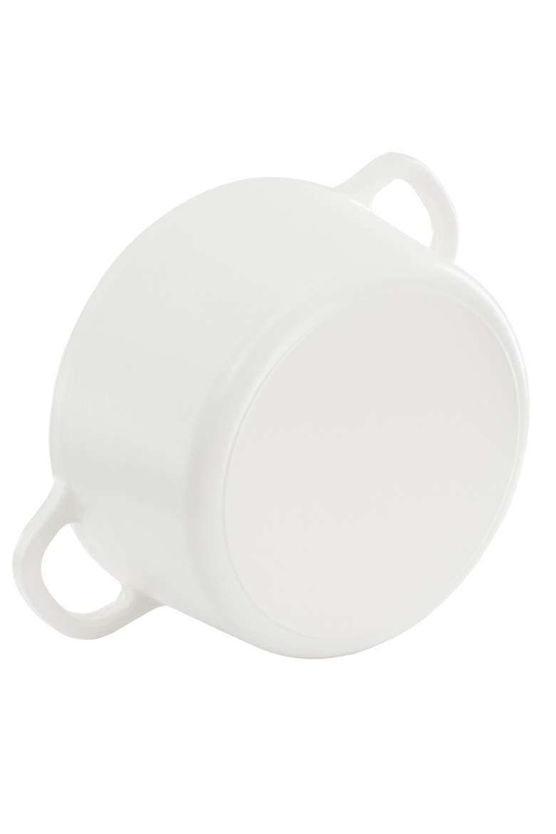 7 Quart Round Enameled Cast Iron Dutch Oven with Lid, Alternate, color, White
