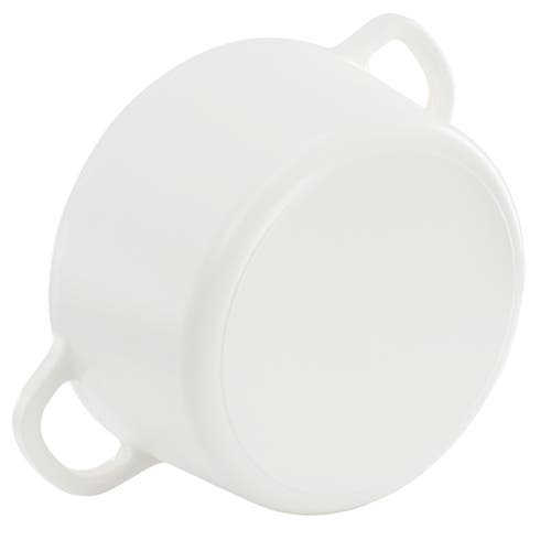 Crock-pot Crockpot 7 Quart Round Enameled Cast Iron Dutch Oven With Lid In White