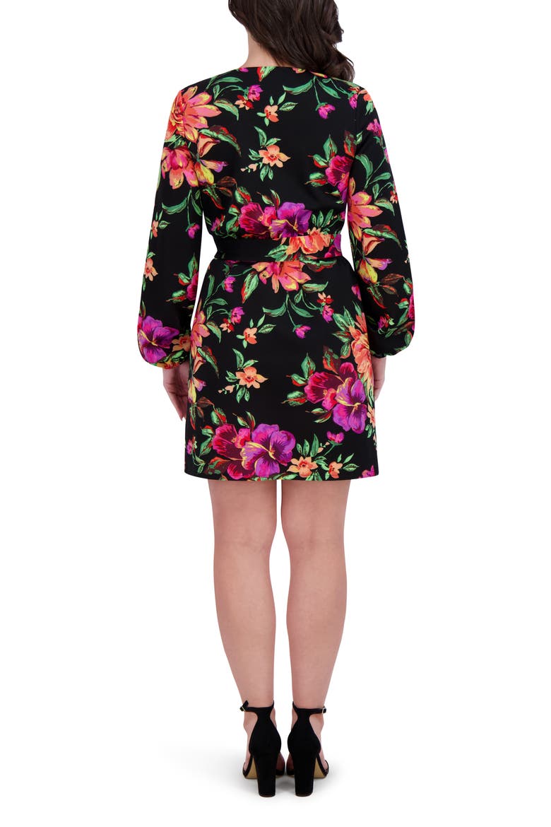 Long Sleeve Wrap Dress, Alternate, color, BLACK MULTI