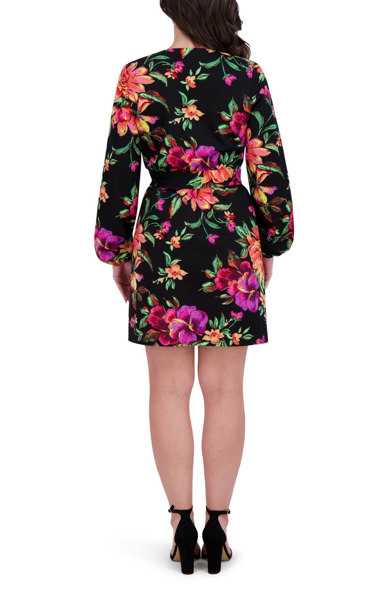 Siena Long Sleeve Wrap Dress, Alternate, color, Black Multi