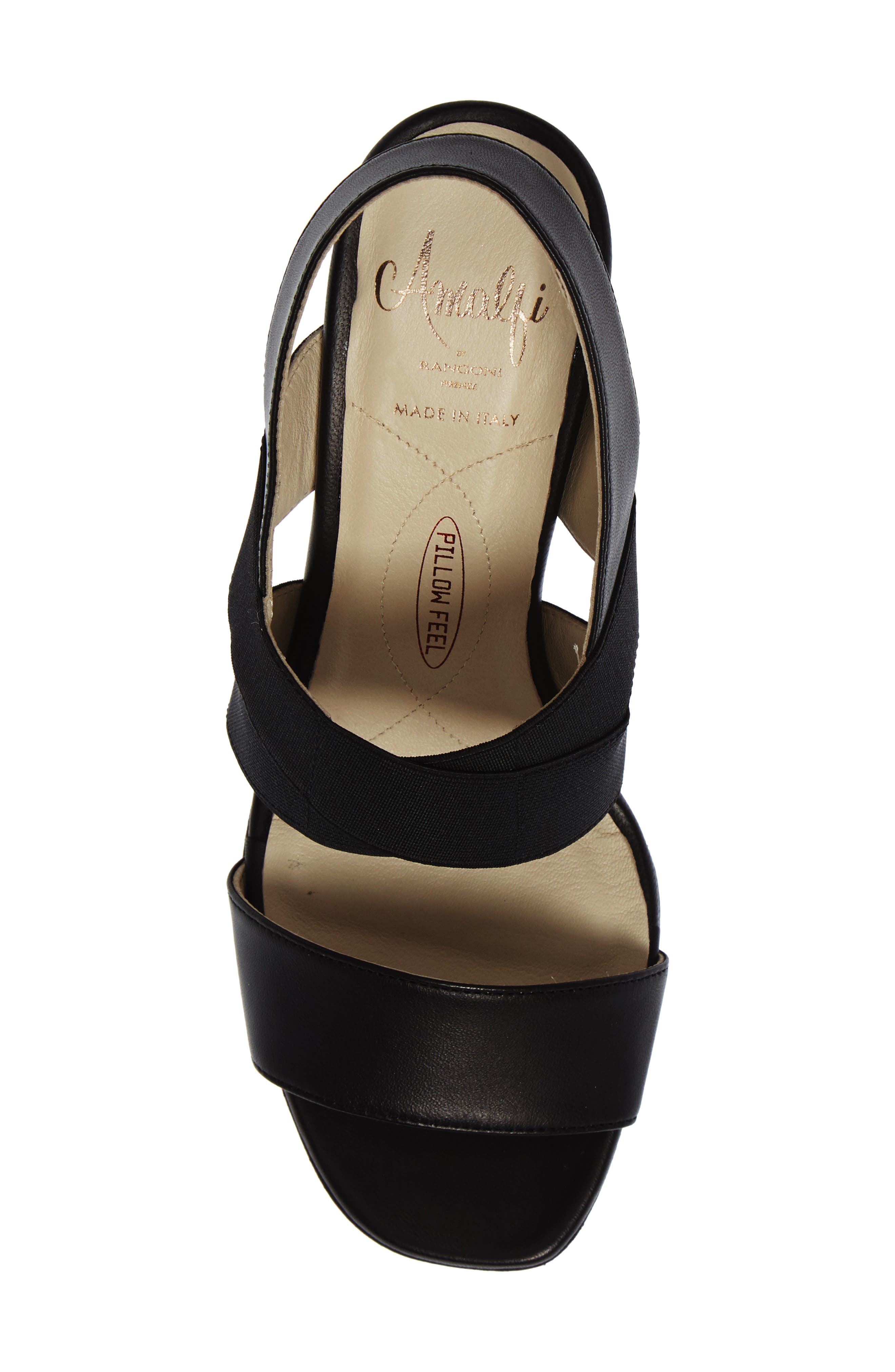 Amalfi by Rangoni Etty Sandal, Alternate, color, Black Baby Kid/Black Elastic