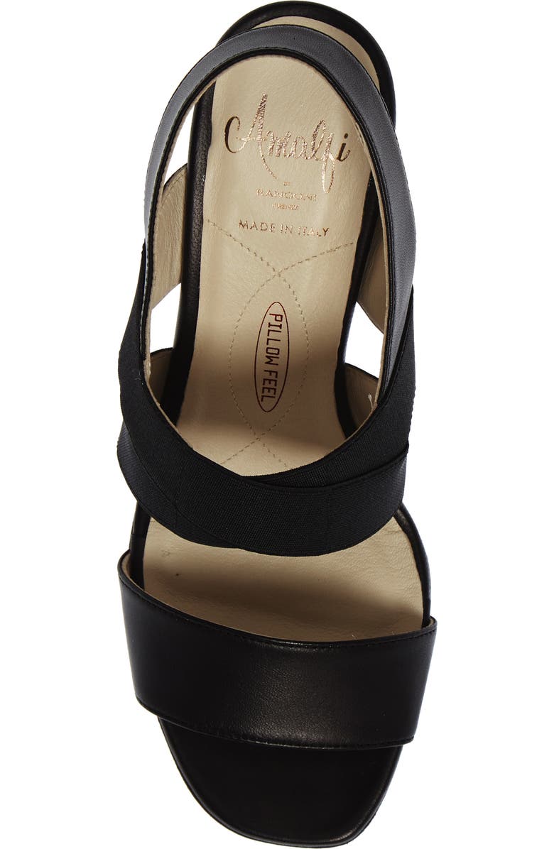 Amalfi by Rangoni Etty Sandal, Alternate, color, Black Baby Kid/Black Elastic