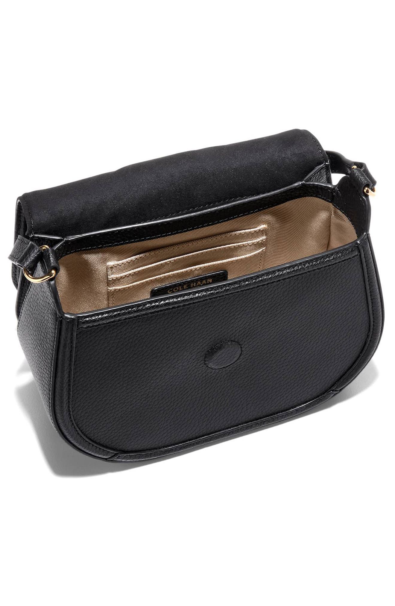 Cole Haan Marina Saddle Crossbody Bag, Alternate, color, Black
