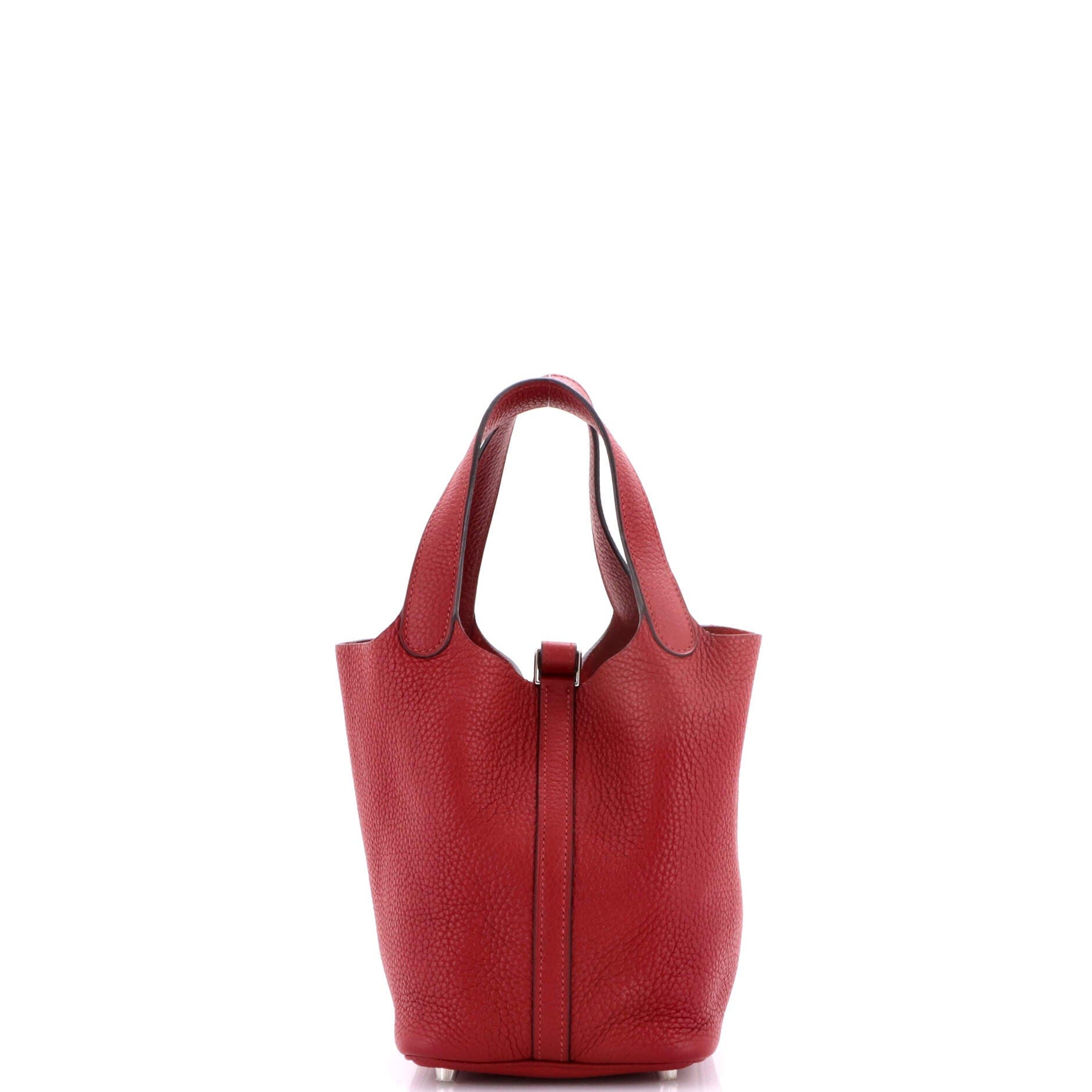 Pre-Owned Hermes Picotin Lock Bag Clemence PM, Alternate, color, Rouge Grenat