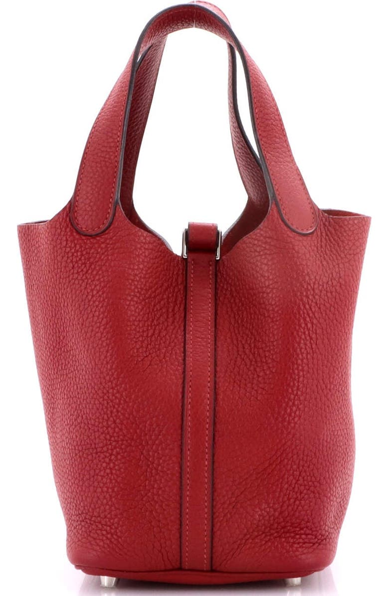 Pre-Owned Hermes Picotin Lock Bag Clemence PM, Alternate, color, Rouge Grenat