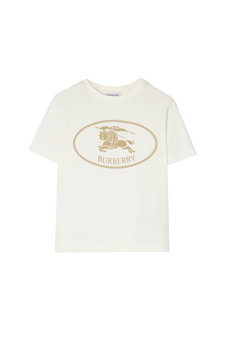 Knight Stamp Cotton T-shirt, Main, color, Chalk white
