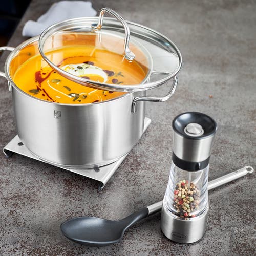 Rosle 7.1 Inch Stainless Steel And Acrylic Adjustable Spice Mill