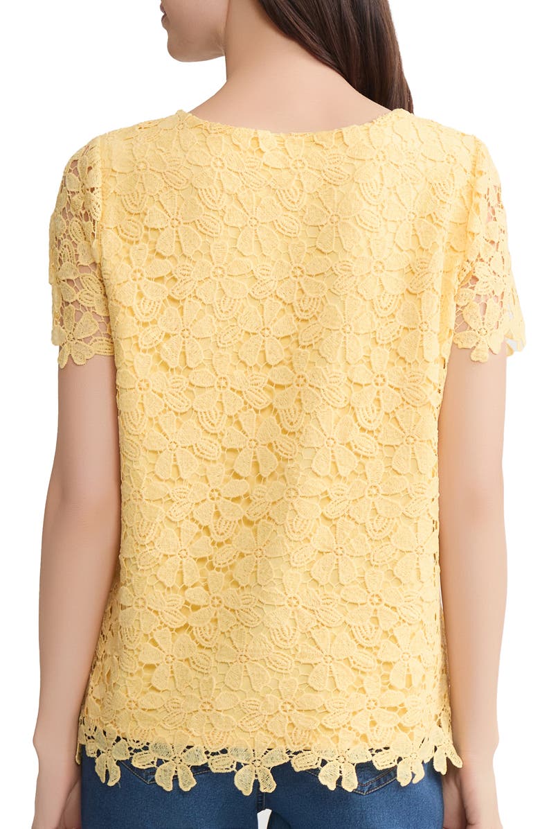 Jones New York Floral Lace Top, Alternate, color, Cornsilk