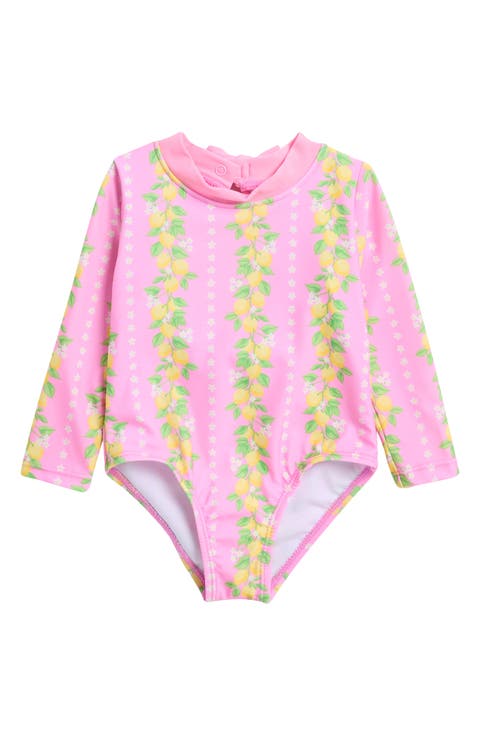 Ruffle Cutout One-Piece Rashguard Swimsuit (Baby)