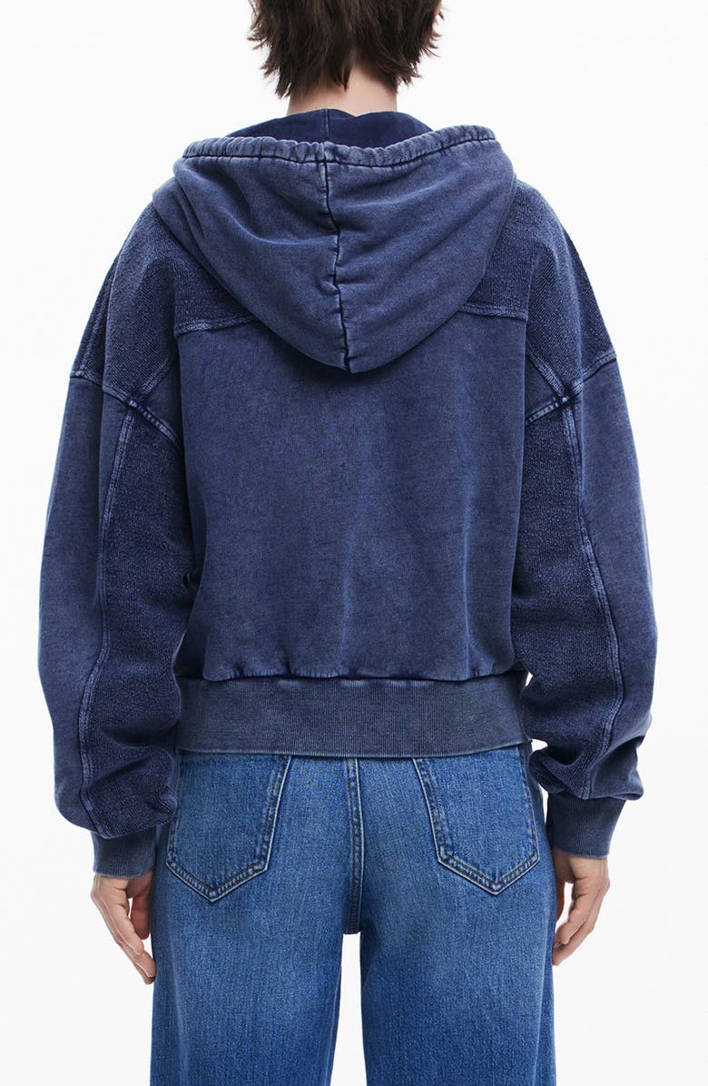 Desigual Front Zip Hoodie, Alternate, color, 