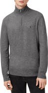 AllSaints Kilburn Funnel Neck Wool Blend Quarter Zip Sweater