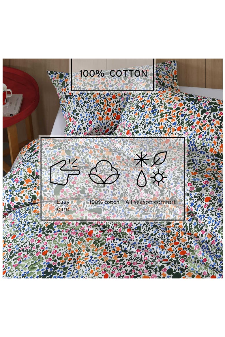 Rantaniitty Cotton Comforter & Shams Set, Alternate, color, LIGHT / MEDIUM ORANGE