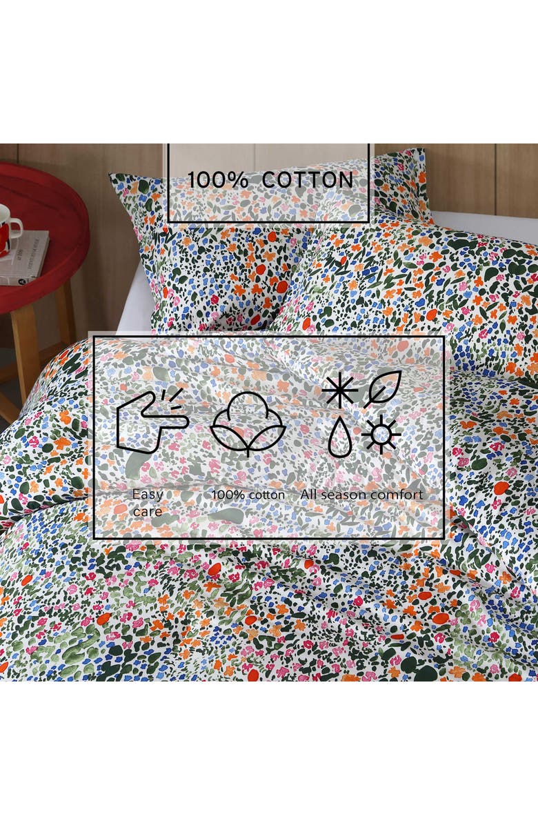 Marimekko Rantaniitty Cotton Comforter & Shams Set, Alternate, color, Light / Medium Orange