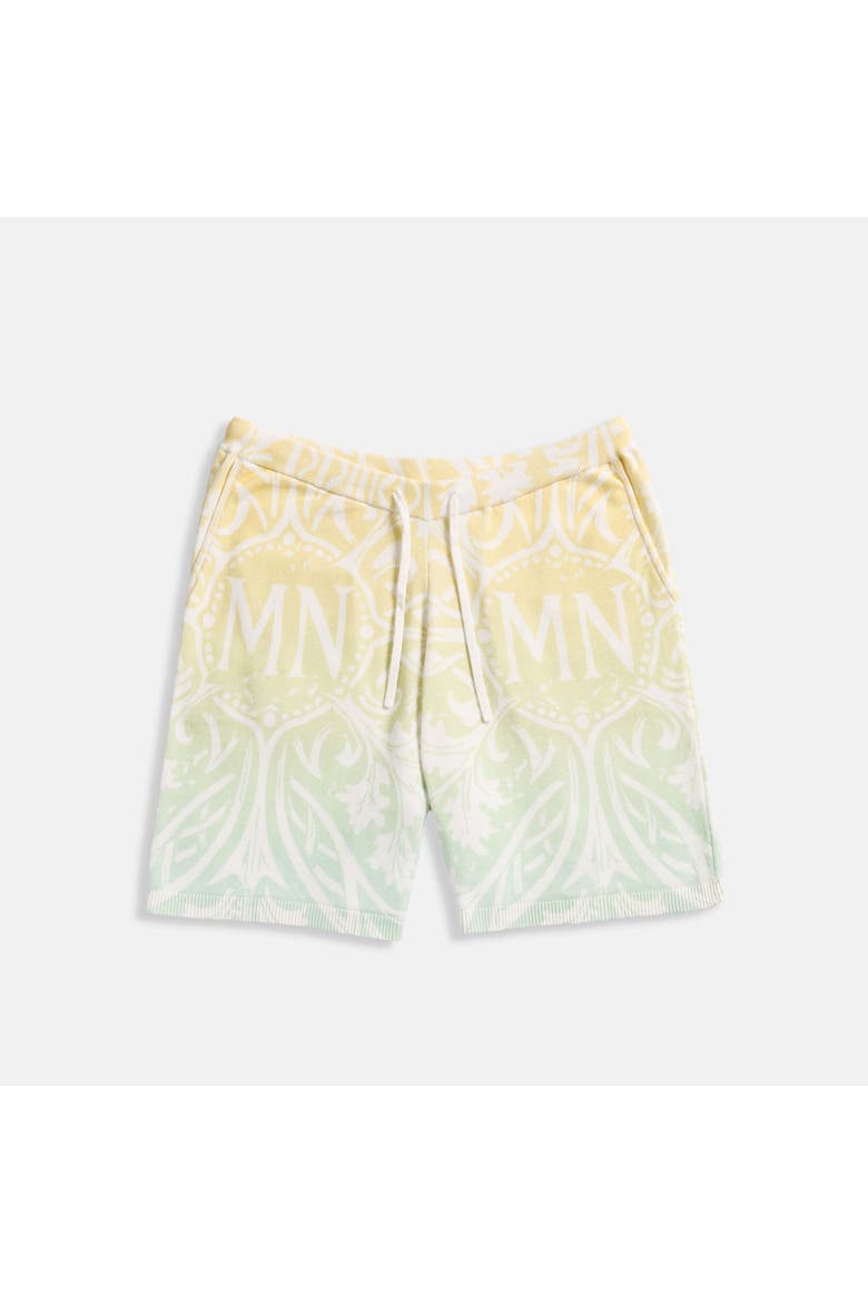 Knit Monogram Shorts, Main, color, Citron Ombre
