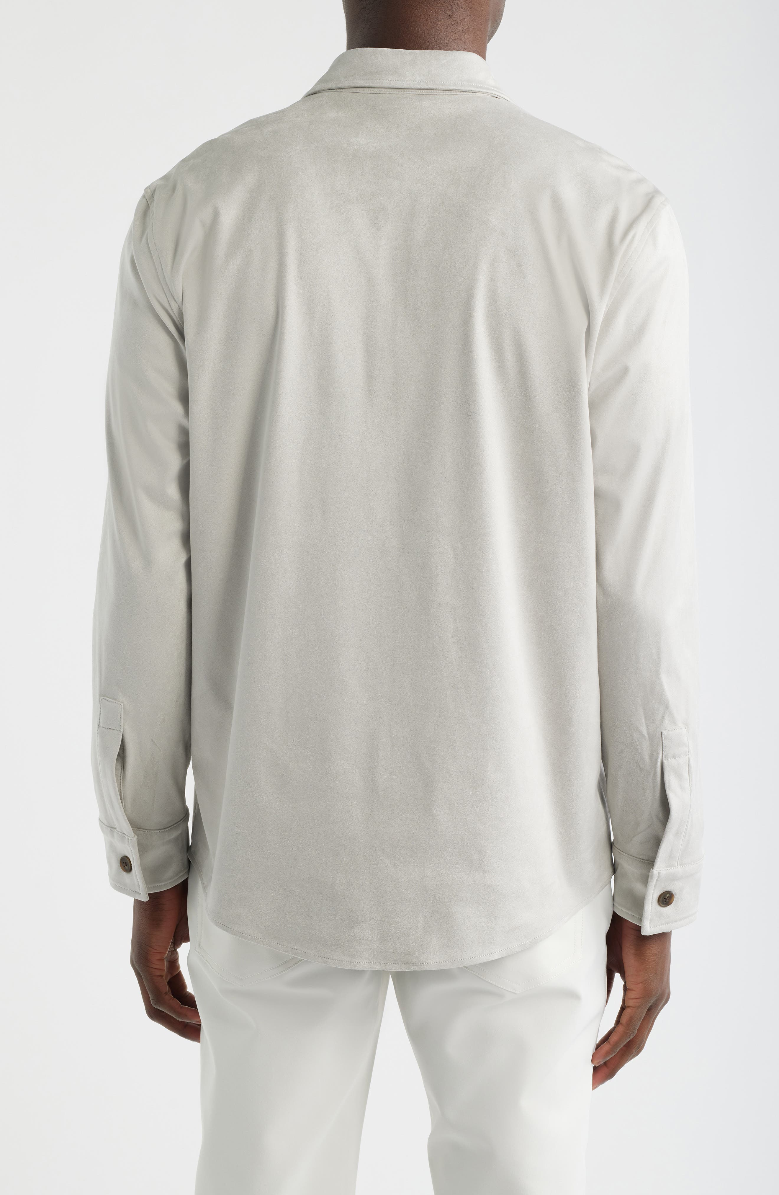 Stretch Faux Microsuede Shirt Jacket - image 2
