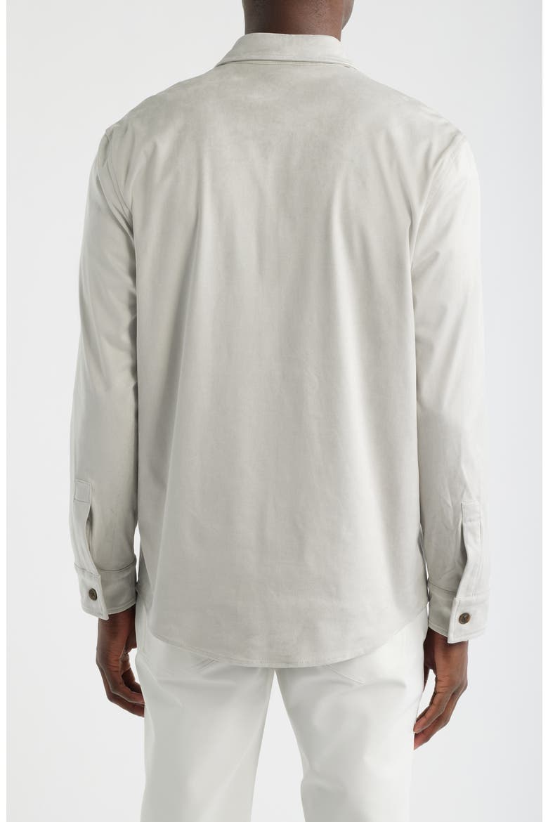 Stretch Faux Microsuede Shirt Jacket, Alternate, color, CEMENT