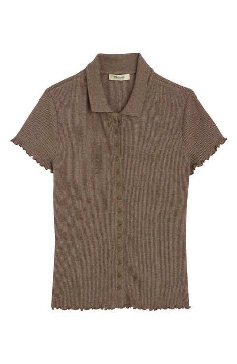 Cotton Blend Rib Polo