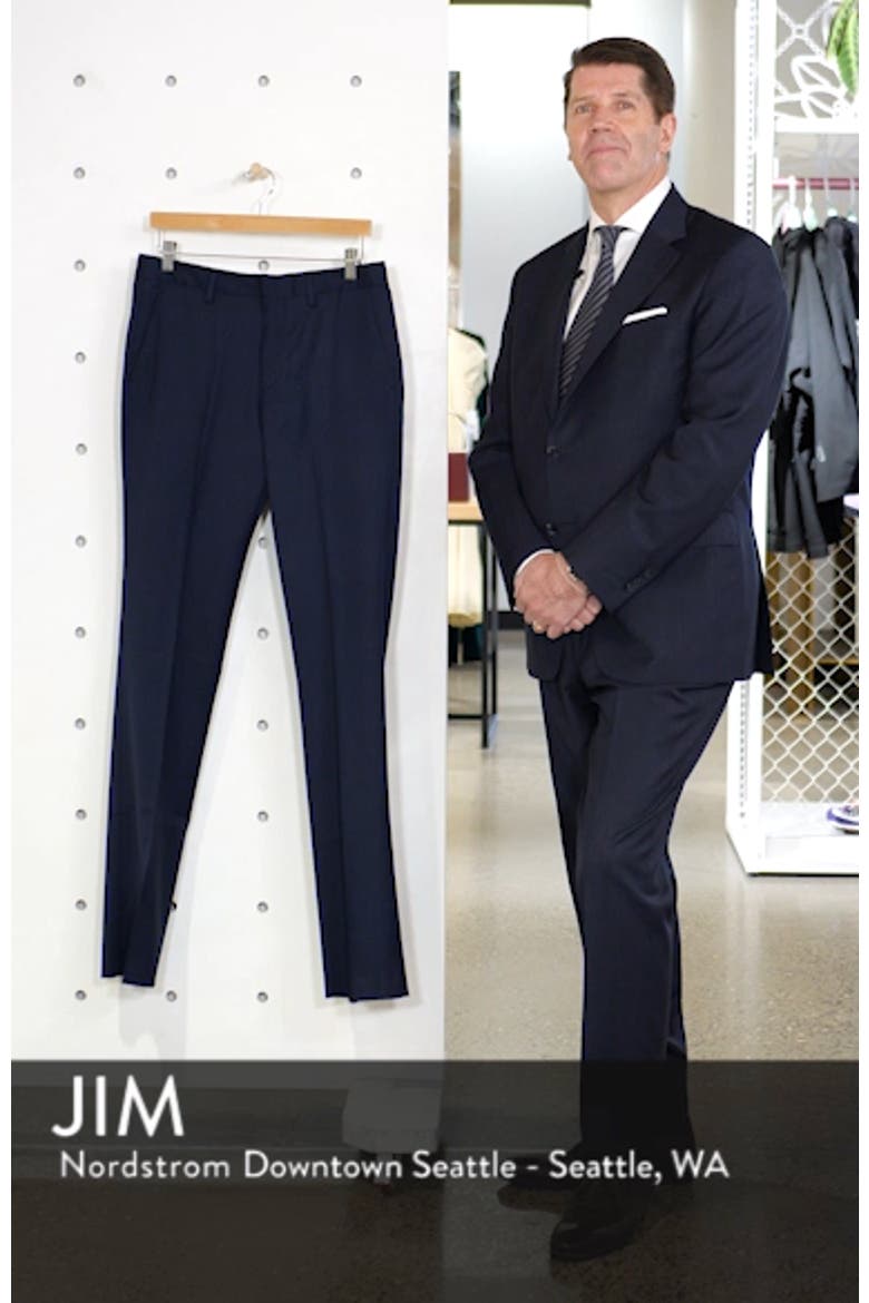 Jetsetter Slim Fit Flat Front Stretch Wool Dress Pants video