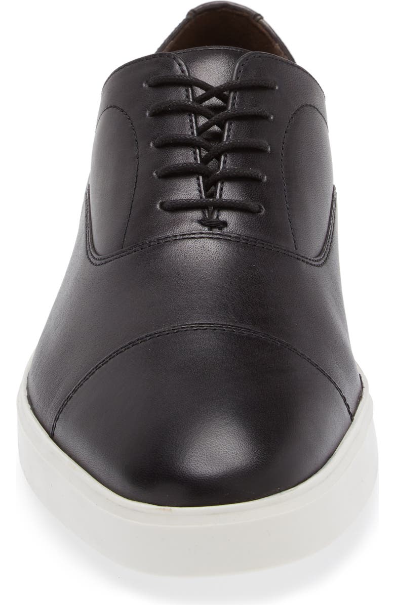 Johnston & Murphy Matthews Cap Toe Oxford, Alternate, color, Black Hand-Stained Full Grain