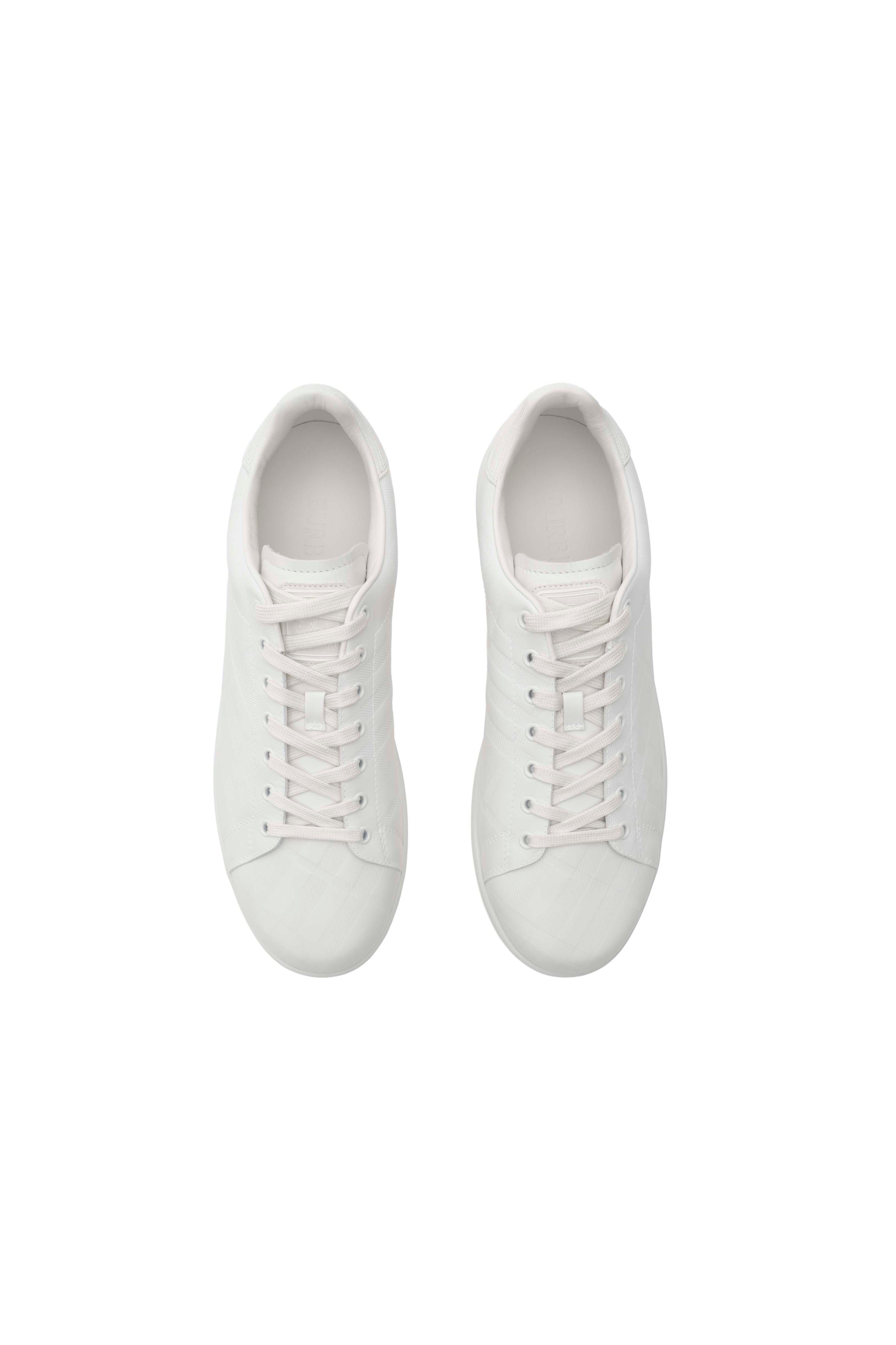 Embossed Check Leather Set Sneakers, Alternate, color, Porcelain white
