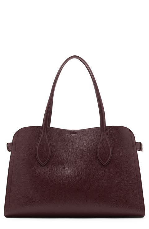 Medium Pebbled Faux Leather Handbag