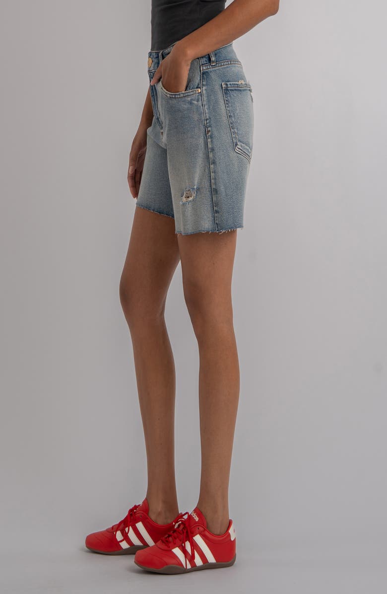 KUT from the Kloth Hailey Raw Hem High Waist Denim Shorts, Alternate, color, Bliss