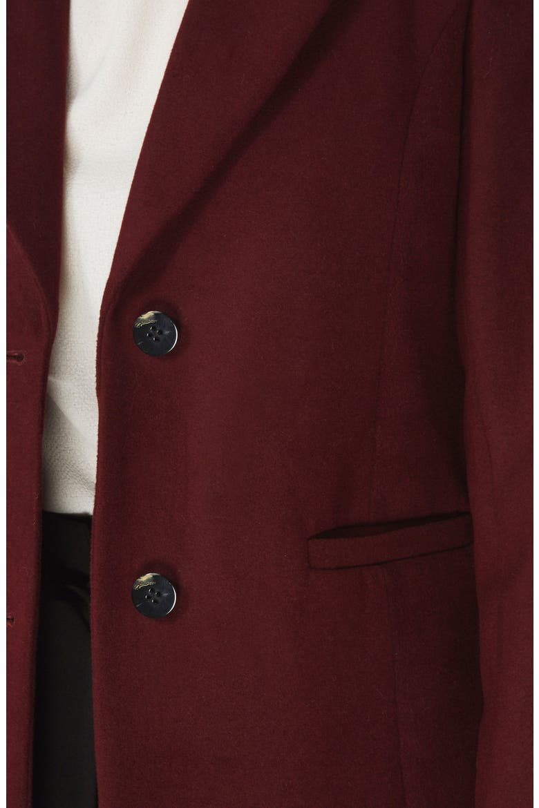 Single Breasted Coat, Alternate, color, BERRY RED