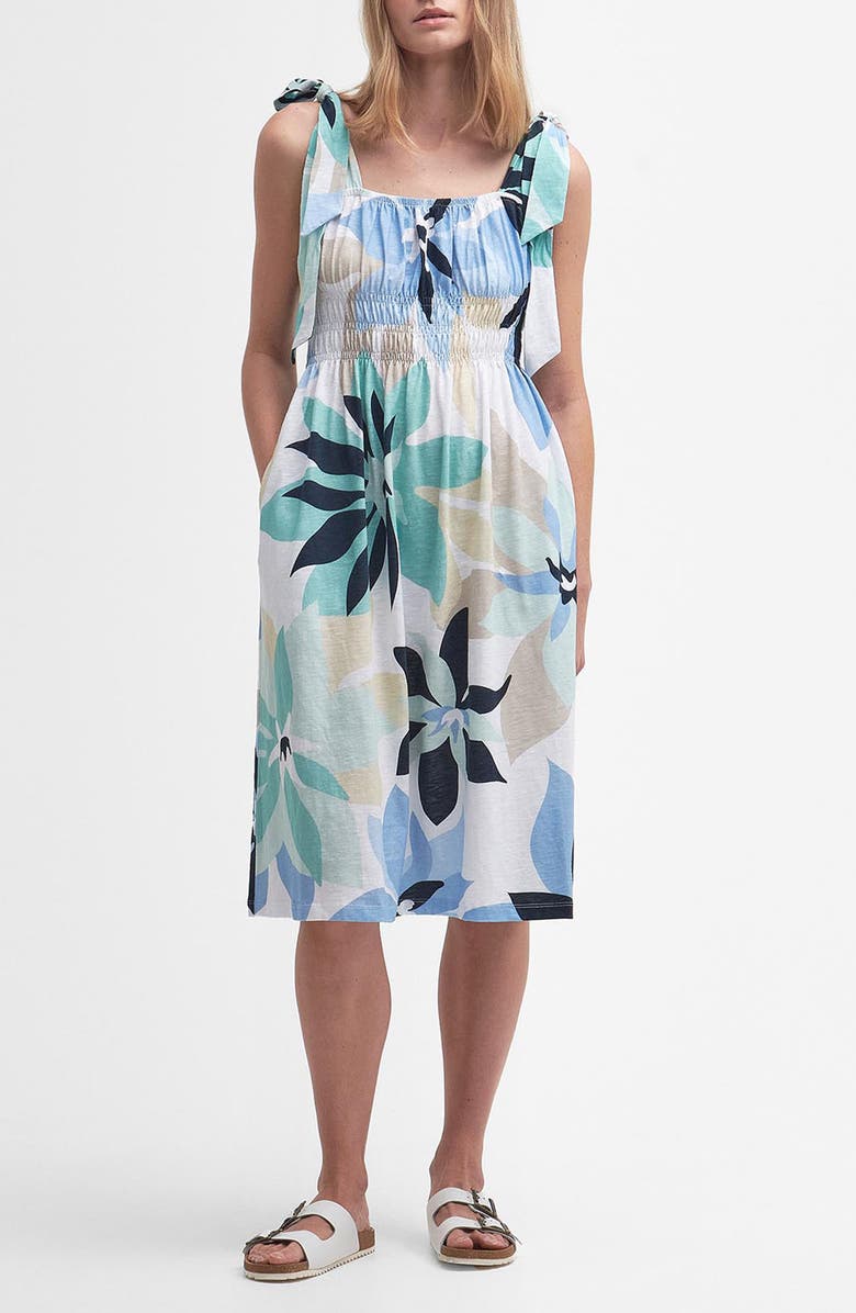 Barbour Nadia Floral Midi Dress, Main, color, Blue Multi