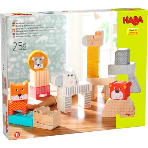 Animal Parade Wooden Blocks - 25 Piece Set (Made in Germany)