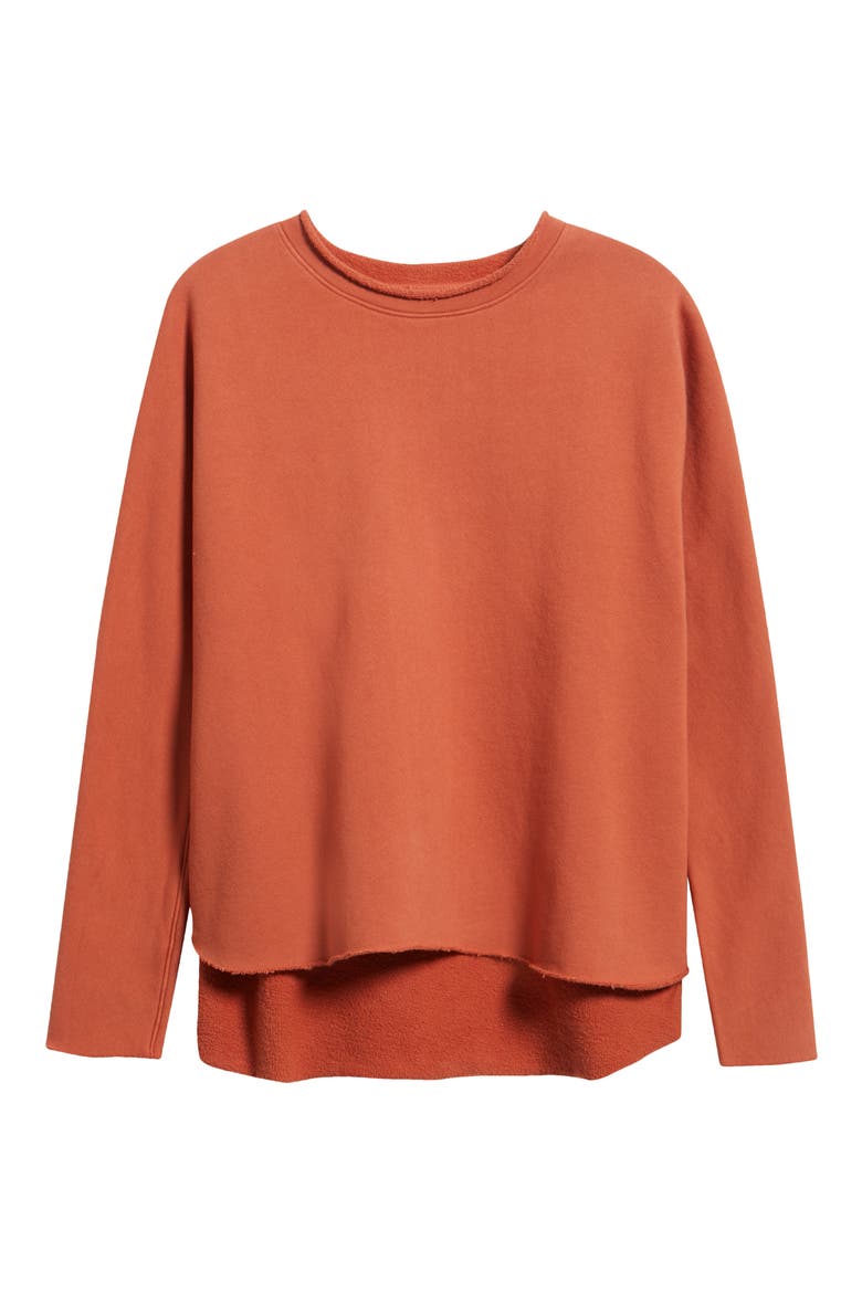 Anna Cotton Fleece Capelet Sweatshirt, Alternate, color, VINTAGE APRICOT