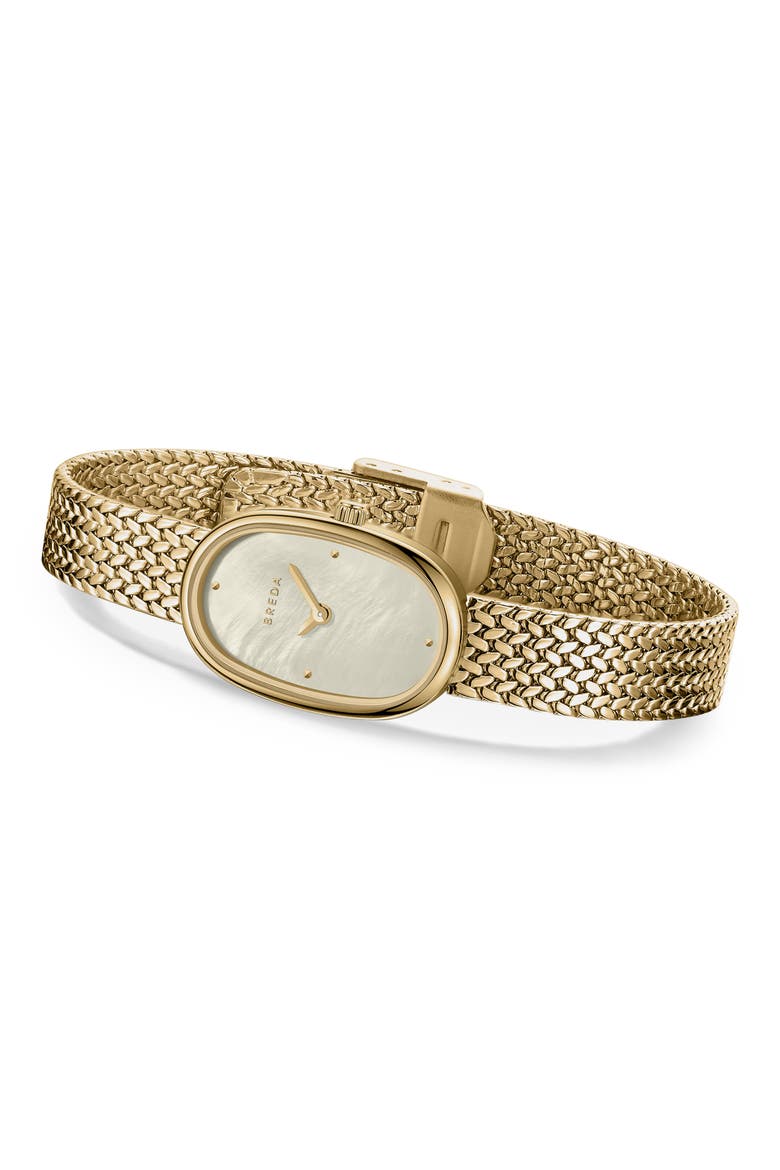Jane Tethered Mesh Strap Watch, 18mm, Alternate, color, GOLD