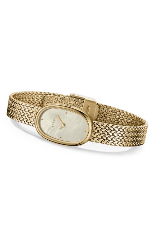 Breda Jane Tethered Mesh Strap Watch, 18mm In Gold