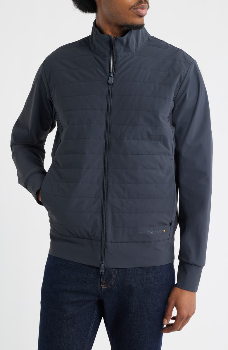 Save The Duck Water Repellent Quilted Front Jacket, Alternate, color, Blue Black