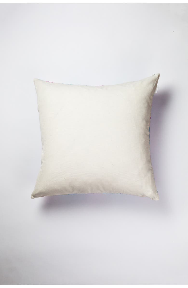 Archive NY Santiago Lime and Pink Handwoven Cotton Ikat Square Throw Pillow, Alternate, color, Multicolored