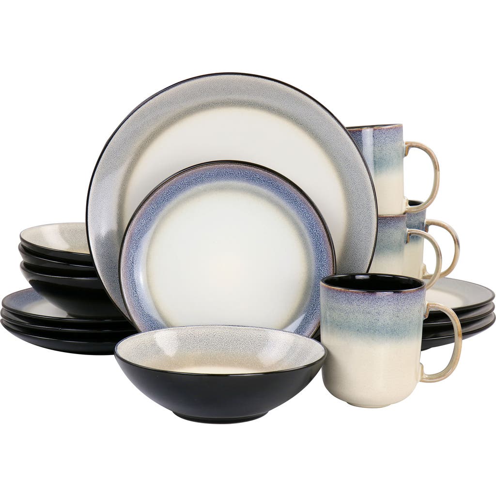 Gibson Elite Rings Of Saturn 16 Piece Reactive Glaze Stoneware Dinnerware Set In Multi