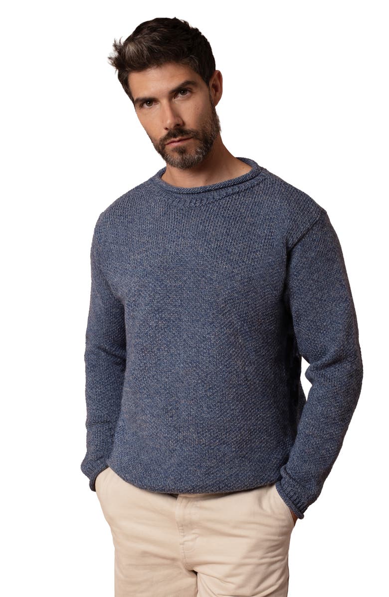 Celtic & Co. Tex Stitch Crew Sweater, Alternate, color, Indigo