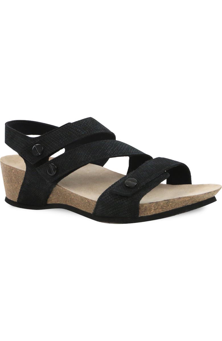 Munro Del Mar Sandal, Main, color, Black Lizard Suede