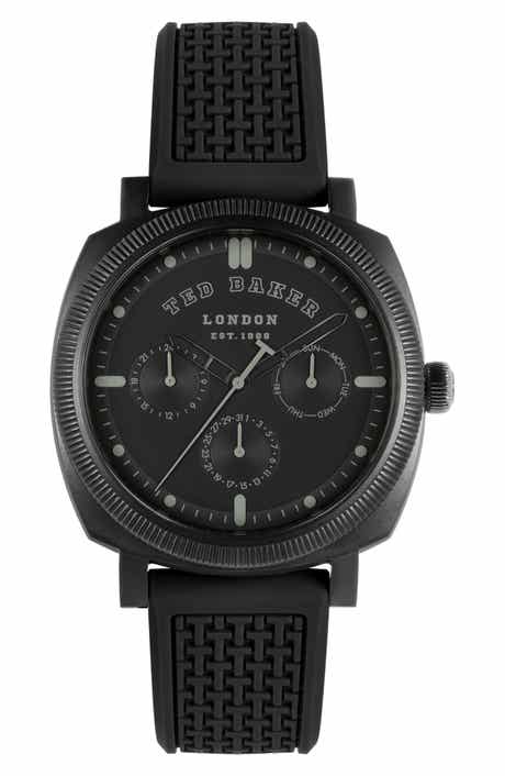 Ted Baker Caine Multifunction Silicone Strap Watch, 44mm