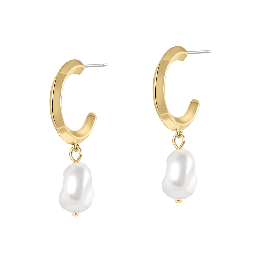 Electric Picks Jones Pearl Drop Earrings In Gold