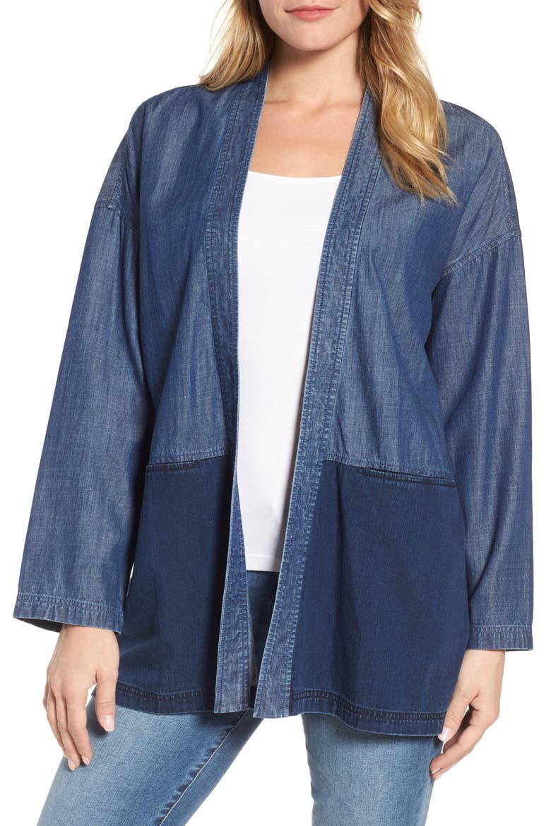 Denim Kimono Jacket, Main, color, MIDNIGHT
