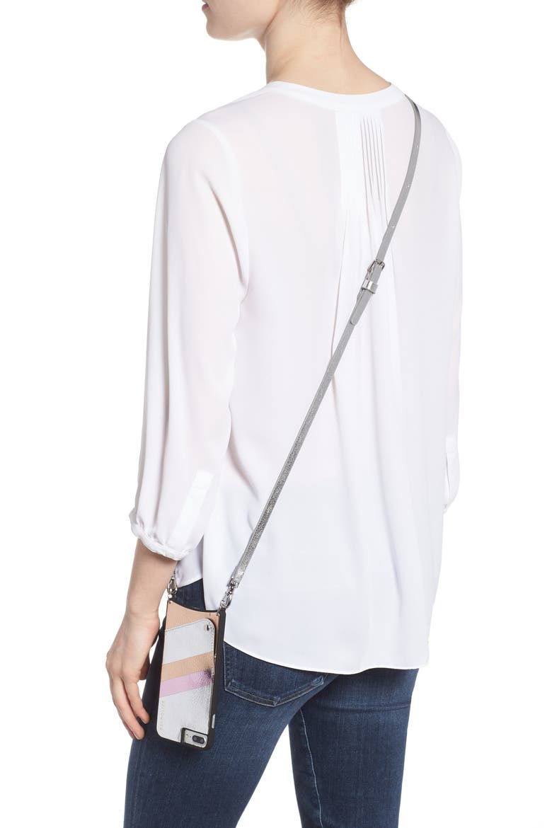 Emma iPhone 6/7/8 & 6/7/8 Plus Crossbody Case, Alternate, color, SILVER/ PINK/ ROSE