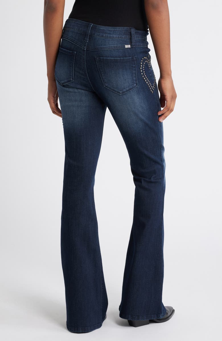 1822 Denim Heart Stud Flare Jeans, Alternate, color, 