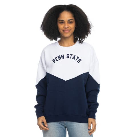 Women's ZooZatz White Penn State Nittany Lions Bestie Oversized Pullover Sweatshirt