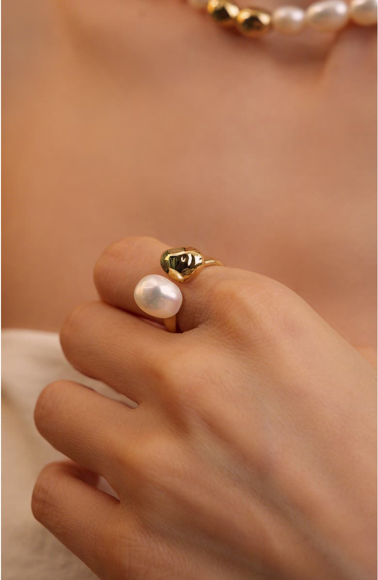 RETRO CHIC Eden Pearl Ring, Alternate, color, Gold