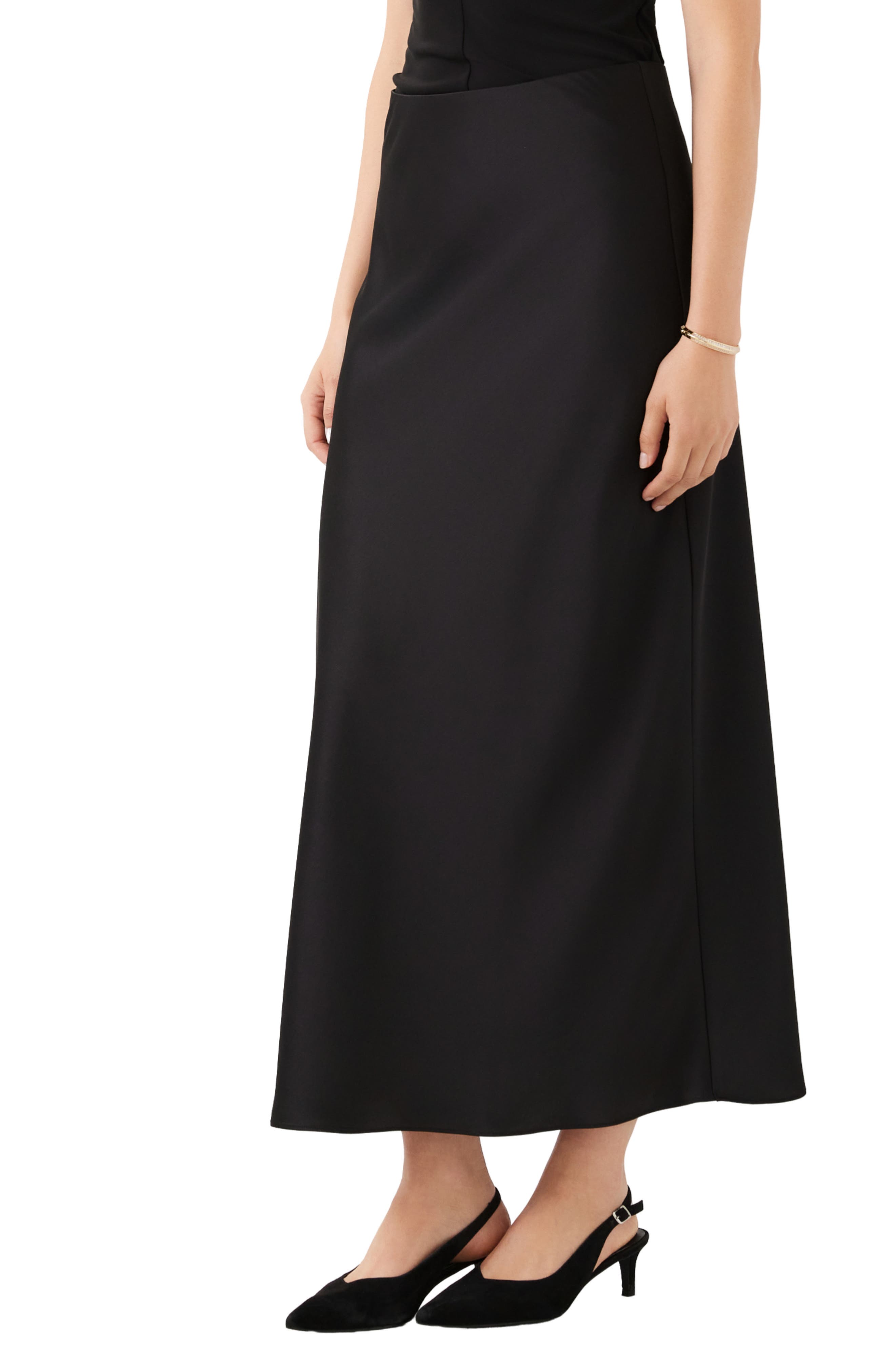 Karen Kane Bias Cut Satin Midi Skirt (Women) | Nordstrom
