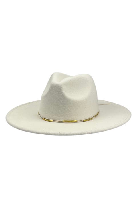 Metal Trim Felt Fedora